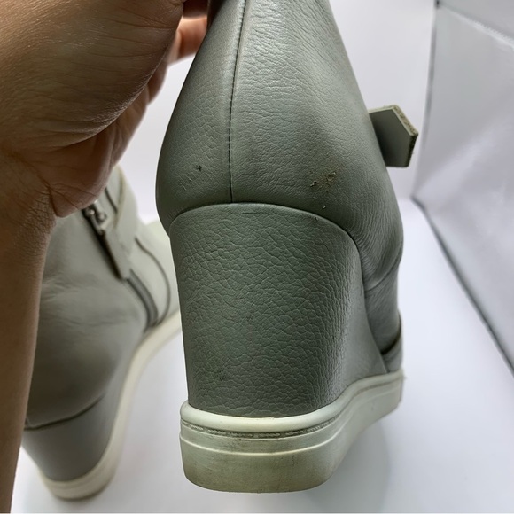 Linea Paolo Light Gray Leather FRESHTON High Hi Top Hidden Sneakers Sz 9M - Picture 5 of 10